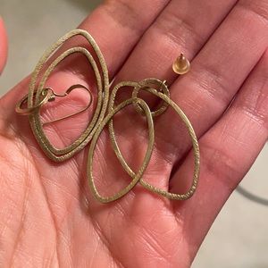 Gold drop leaf earrings